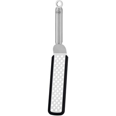 Pfannenwender RÖSLE, silber (edelstahlfarben), B:5cm H:6cm, Edelstahl 18/10, Silikon, Küchenpaletten, Pfannenwender, flexibler Wender mit Silikonrand und Rundgriff, spülmaschinengeeignet