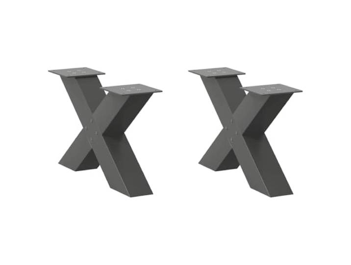 HGDFWRQW Couchtischbeine X-Form 2 Stk. Anthrazit 60x30 cm Stahl Robuste Untergestelle fuer Couchtische im Wohnzimmer mit hoehenverstellbaren Bodengleitern zum Schutz vor Kratzern.
