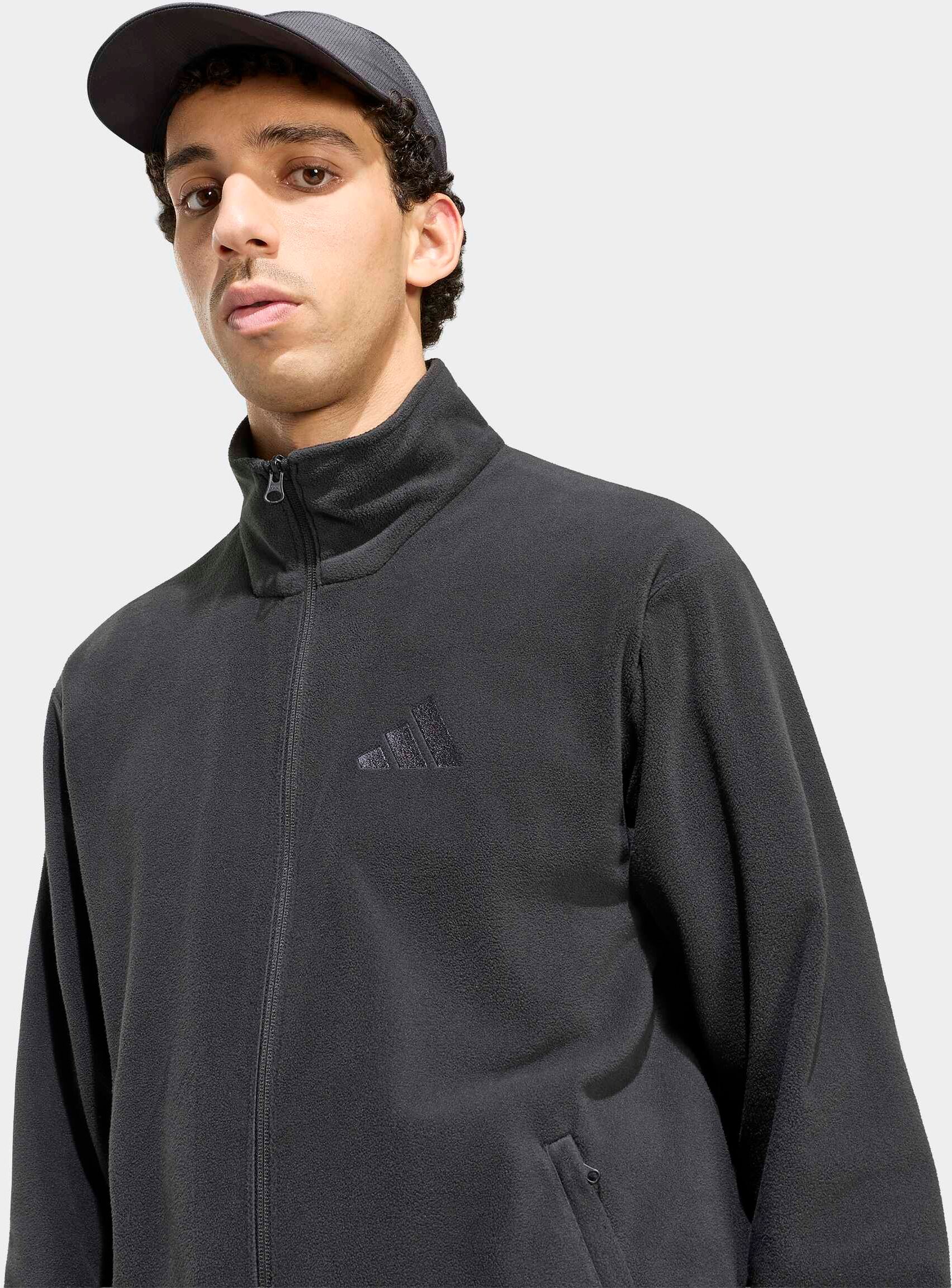 Fleecejacke ADIDAS TERREX "MULTI ESSENTIALS, DURCHGEHENDER REISSVERSCHLUSS", Herren, Gr. S, schwarz, Obermaterial: 100% Polyester, Jacken Fleecejacke, Topseller