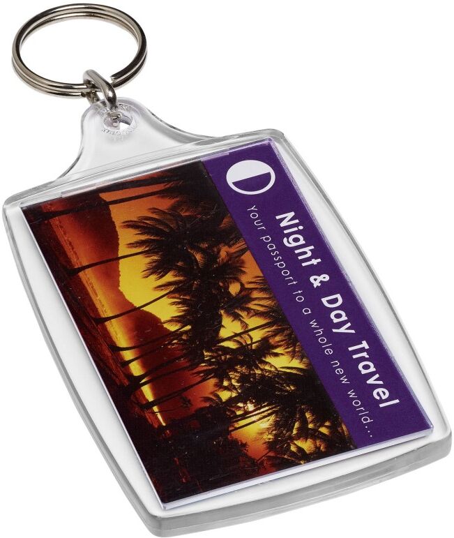 Grand porte-clés personnalisable transparent L4 Orca translucide