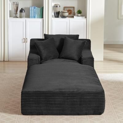 Corduroy Upholstered Modern Oversized Chaise Lounge Chair