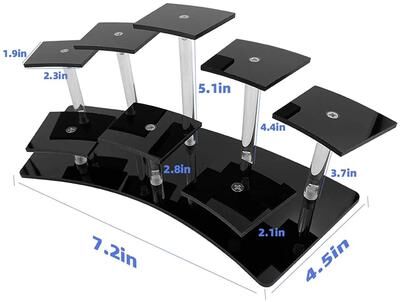 Uplifted Finds Premium Acrylic Dessert Display Stand & Multi Tier Organizer Riser black 8 Seats