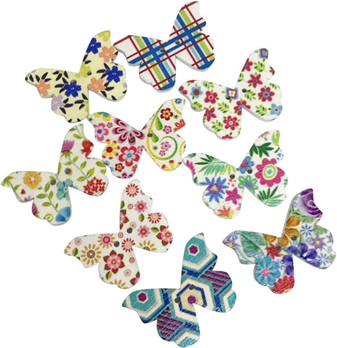 Houten Knopen Decoratie Gespen Multicolor 50 stuks