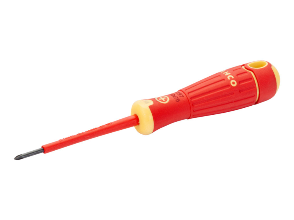 Bahco VDE-geïsoleerde schroevendraaier met Phillips-bit type PH1 en meercomponentenhandgreep, lengte 80 mm