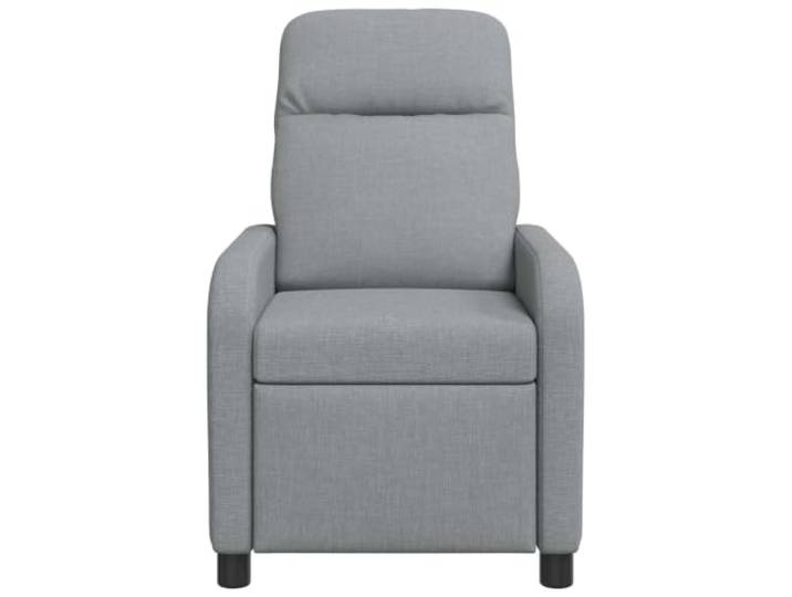 Sessel Recliner Hellgrau aus Polyestergewebe, Verstellbar 115-160 Grad 100% Polyester, Metall-Holzrahmen, flache Armlehnen, winkelverstellbar, pflegeleicht, für Wohnzimmer und Büro
