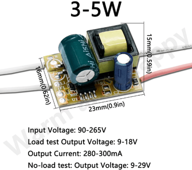 Inspire Picks PowerMate 220V Constant Current LED Driver Board (1W36W, 300mA) 3 5w Dc9 18v output 240 260ma