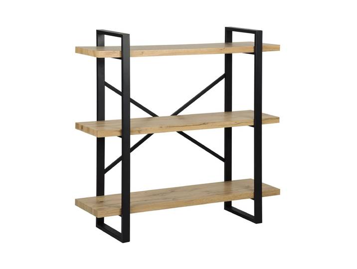 Bibliothèque 3 étagères 111 cm marron clair