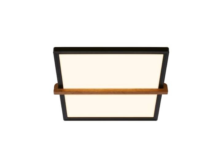 Briloner - Plafonnier LED avec bois\, lumière indirecte\, blanc chaud 3.000K\, lampe LED\, plafonnier LED\, lampe de salon\, panneau LED\, lampe de cuisine\, plafonnier\, 29 x 31\,5 x 4 cm\, noir