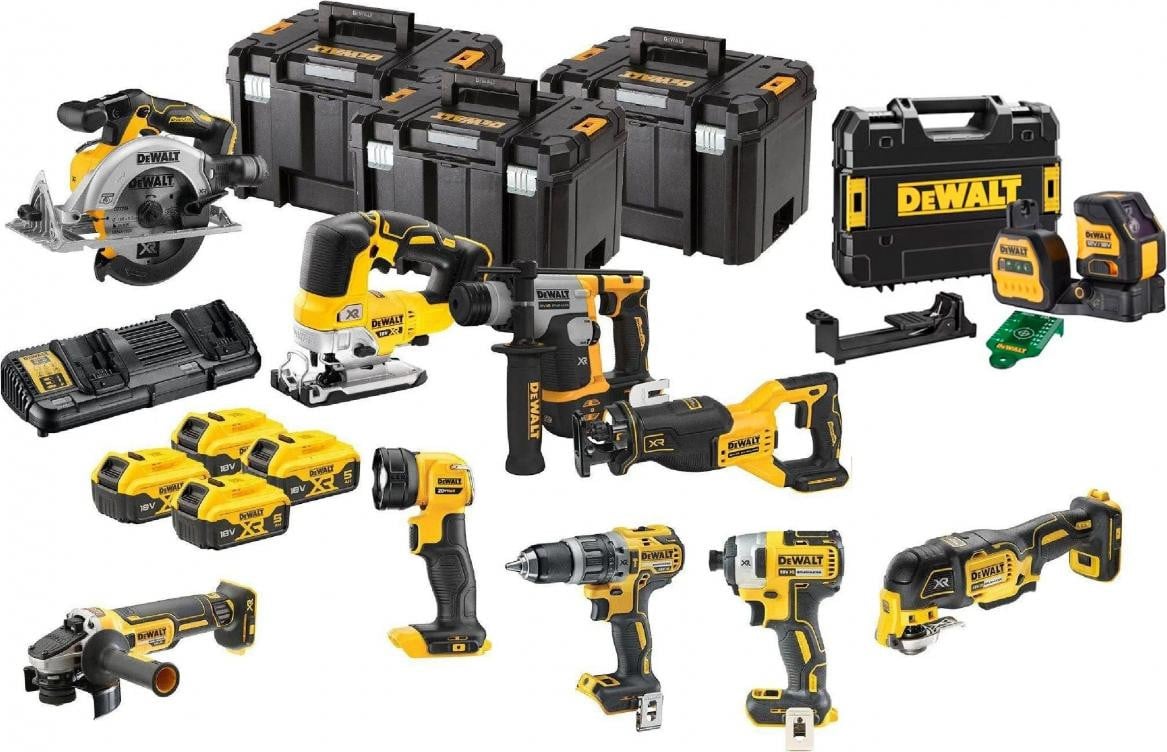 DeWalt combi-set 18V DCK1012P4T met 4x 5,0Ah accu's en 3x oplader