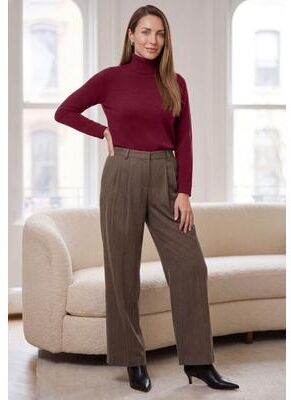 Plus Size Women's Carefree Cashmere Turtleneck by Jessica London in Merlot (Size 34/36) Sweater