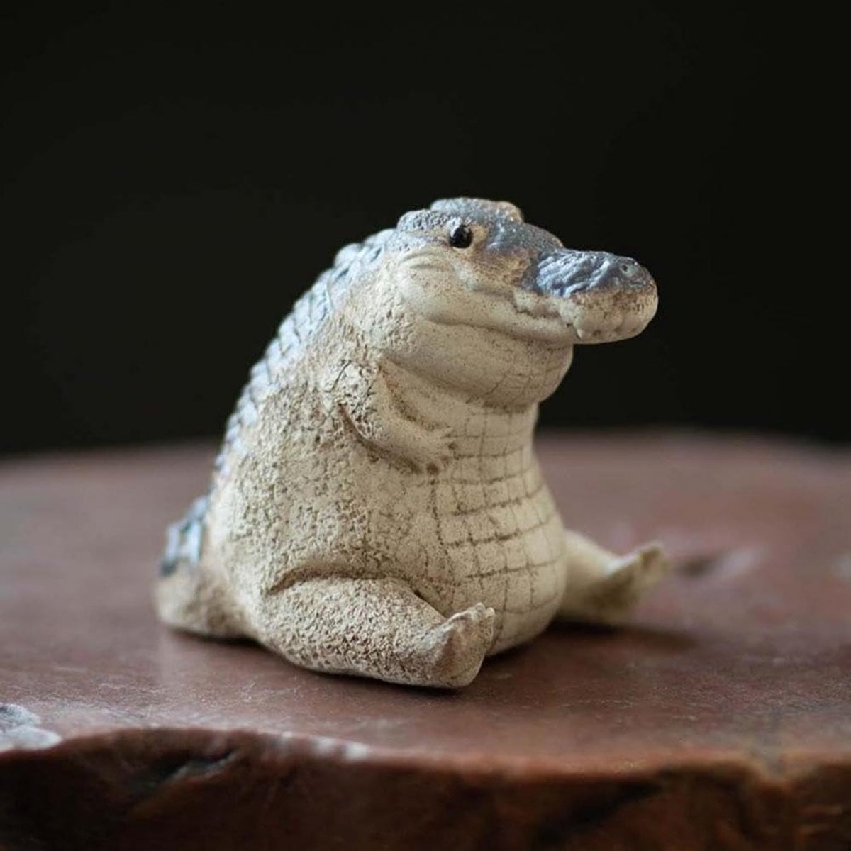 Handgemaakte Paarse Thee Dier Figuur Decoratie voor de Theeceremonie - B/D/H: 5 x 3,2 x 4 cm