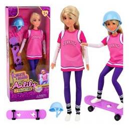 Lean Toys Anlily Skater-Puppe mit Skateboard und Helm (71628628)