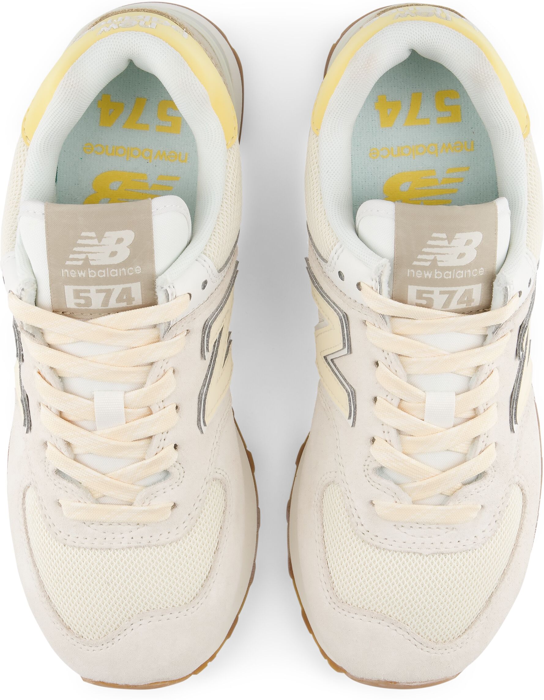Sneaker NEW BALANCE "574", Damen, Gr. 41, sea salt, linen, linen, Leder, Synthetik, Schuhe Sneaker, Pour adultes, avec semelle en caoutchouc sea salt, linen, linen 41
