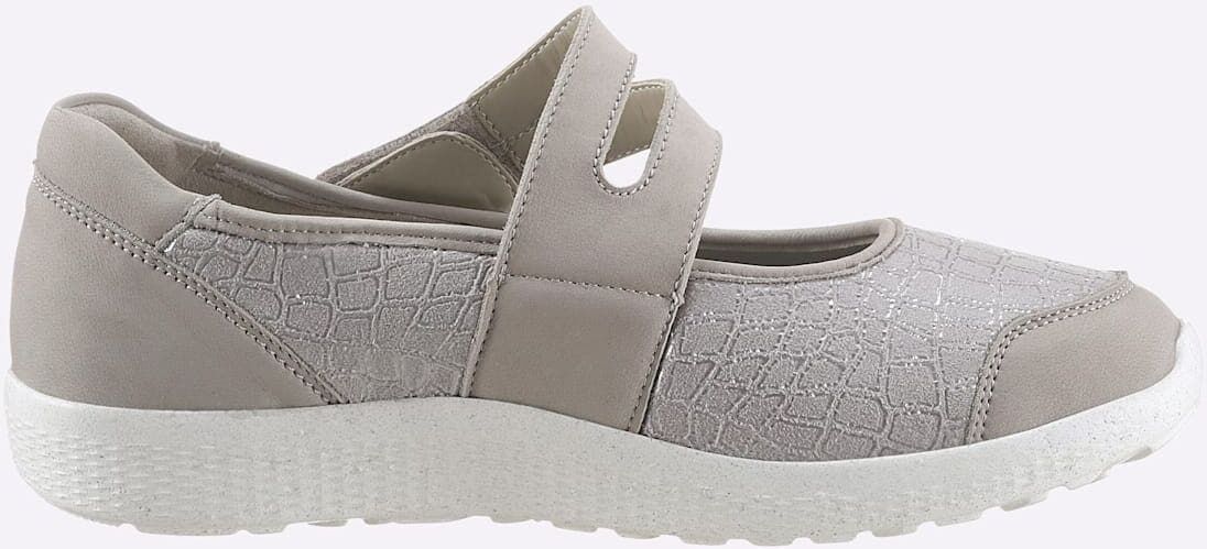 Ballerina WALDLÄUFER, Damen, Gr. 7, grau, Nubukleder, Textil, Basic, Schuhe Ballerina grau 7