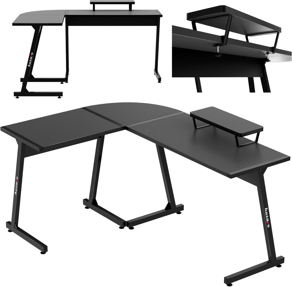 Huzaro Hero 6.0 Gaming hoekbureau - Zwart