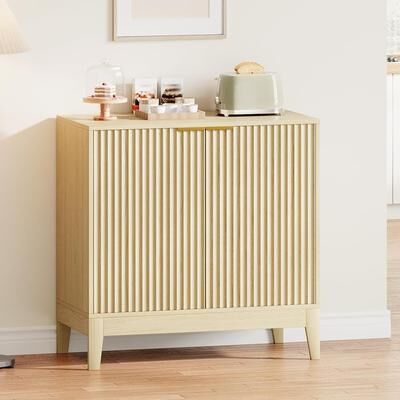 Garvee "31.5"" Fluted Storage Cabinet with Gold Handles"