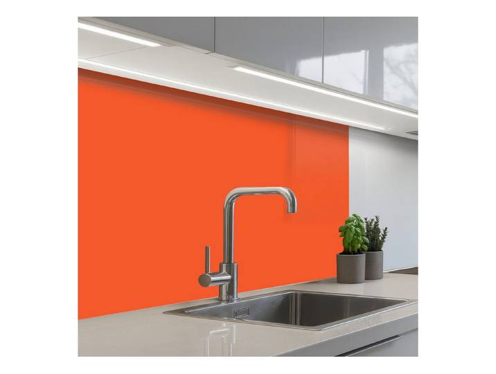 KitchenYeah Küchenrückwand selbstklebend (keine Folie) Lebhaft – Bernstein – Orange, (1-tlg), Spritzschutz, Küche, Rückwand, Küchenwand, Abwaschbar, 450x60 cm