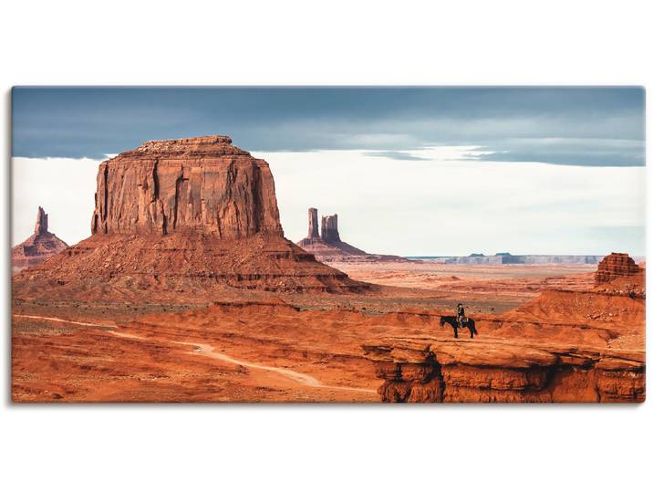Leinwandbild ARTLAND Colorado - Utah Monument Valley , braun (farbe bild(er): braun), B:100cm H:50cm, Bilder, Leinwandbild, auf Holzrahmen gespannt