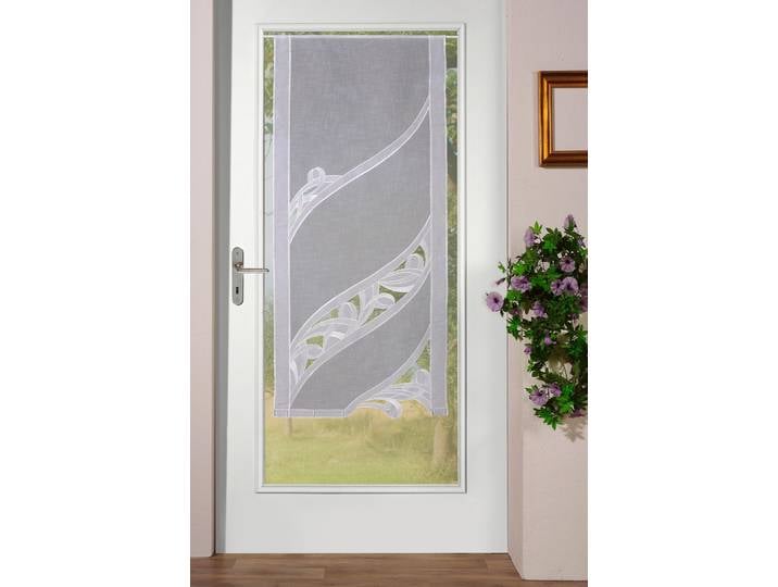Gardine STICKEREIEN PLAUEN Christina Gr. 1, weiss (weiß), B:60cm H:140cm, Polyester, Gardinen, Gardine, HxB: 140x60, mit echter Plauener Spitze Stickerei