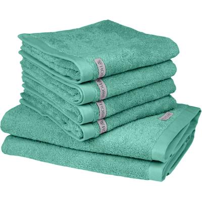 Handtuch Set ROSS "Sinfonie", blau (karibik), Frottier, Frottier, Obermaterial: 100% Baumwolle, Handtuch-Sets, beinhaltet: Handtücher und Badetücher