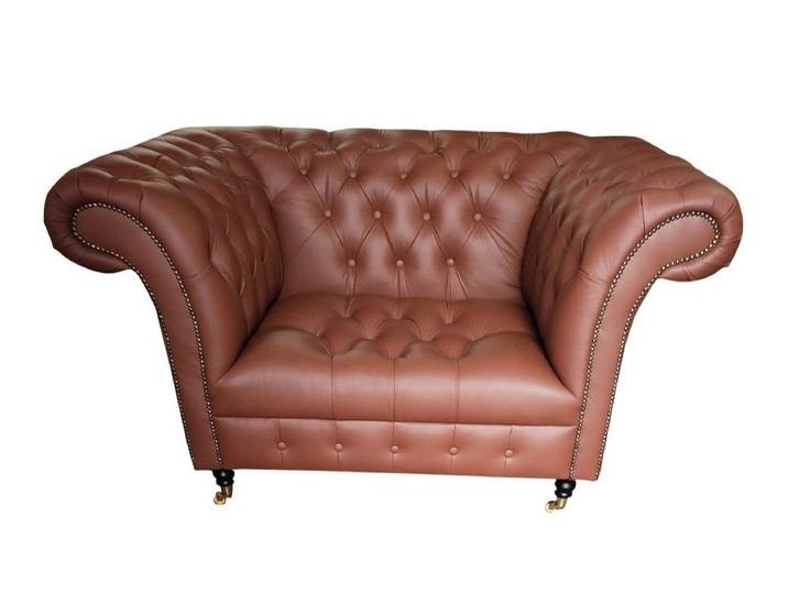 Xlmoebel Chesterfield-Sessel Luxus Leder Sessel Braun Modern für Lounge und Wohnbereich (1-St., Chesterfield Sessel Leder Braun), Made in Europa