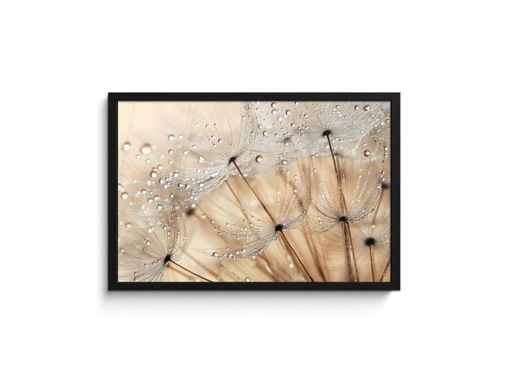 MuchoWow Poster MIT Rahmen Löwenzahn - Abstrakt - Natur - Beige 60x40 cm, Braun, Papier, Rechteckig, 60x40 cm, gerahmt, Bilder & Rahmen, Bilder