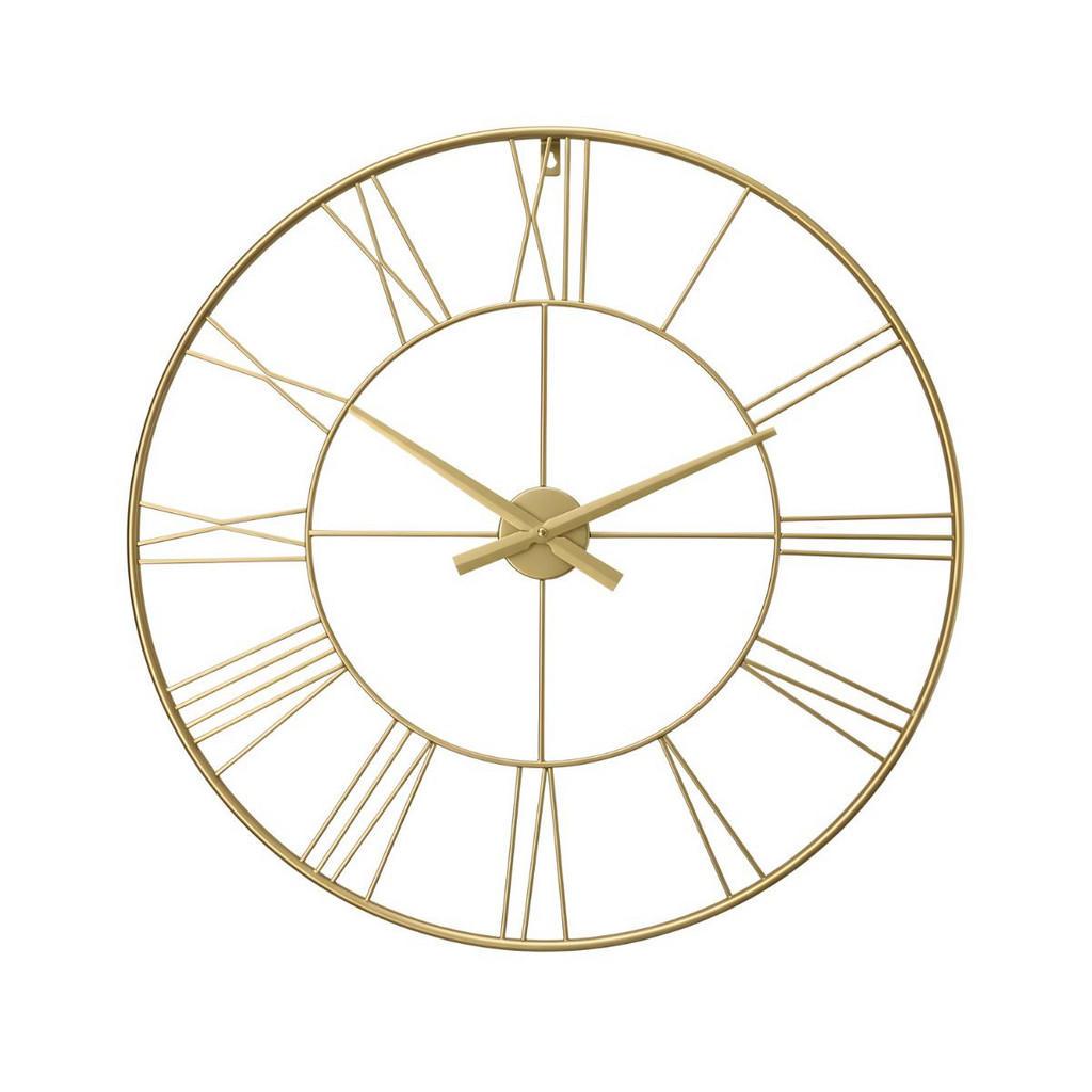 Edaxo Wanduhr, Gold, Metall, 70x70x3 cm, Dekoration, Uhren, Wanduhren