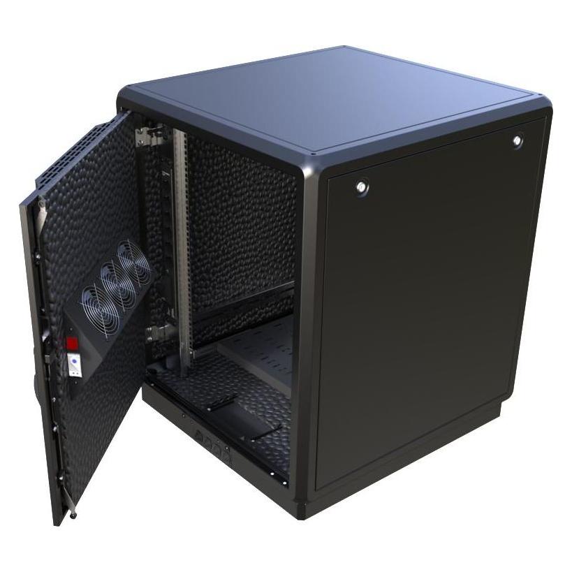 Lanview 19" 12U Rack Cabinet W:750 x (12 HE, 19 Zoll Rack) (RDLAK12U756BL-WOOD-1631)