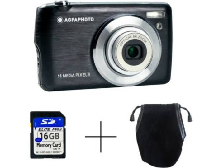 Agfaphoto - Appareil Photo Compact Dc8200 Noir Pack Etui + Carte Sd 16gb