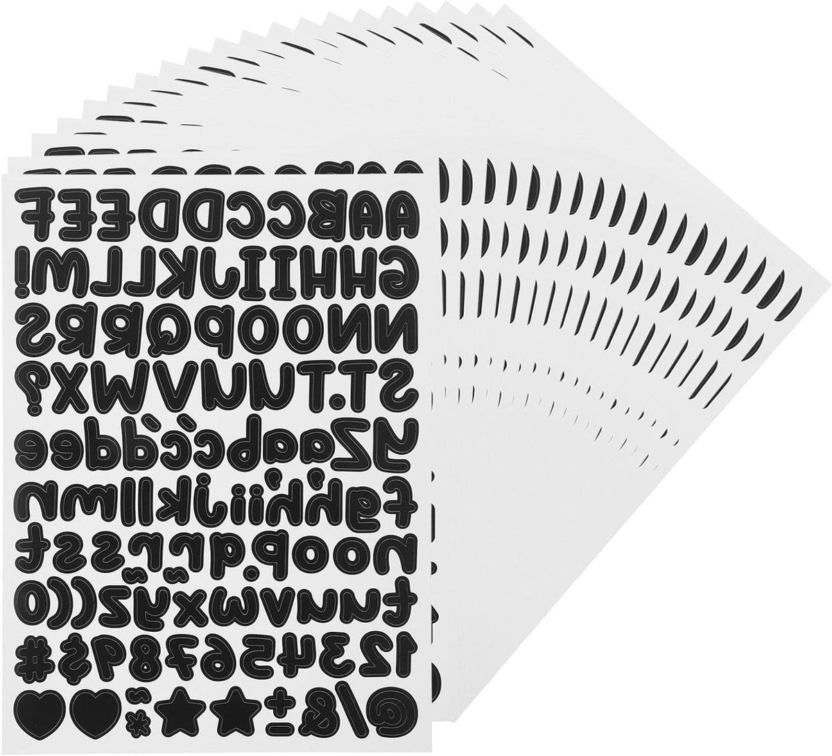 Zwarte vinyl letterstickers voor decoratie en personalisatie - 0,5 inch