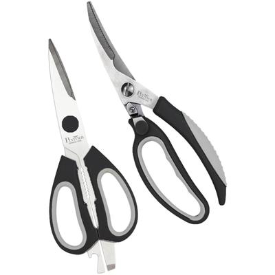 Geflügelschere PINTINOX "Professional", schwarz (edelstahlfarben, schwarz), Scheren, Set: Küchenschere und Geflügelschere, Edelstahl