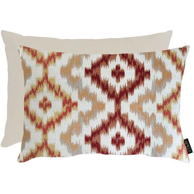 Dekokissen APELT "Milan in Ikat-Design", braun (natur, orange, rot, ornament), B:35cm H:10cm L:45cm, Mischgewebe, Dekokissen_Sitzkissen_Kissenhüllen, inclusive Soft-Kissenfüllung 100% PES