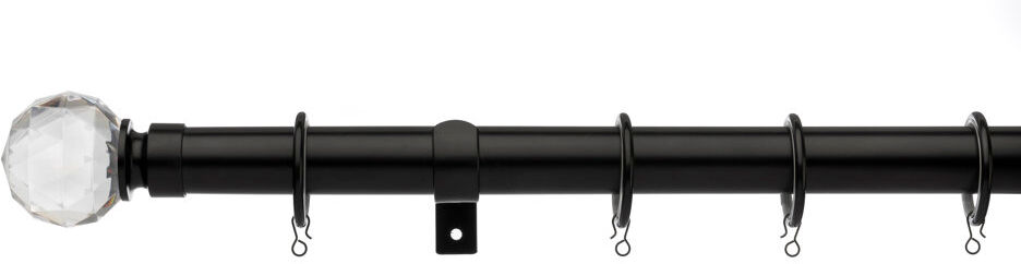 Rosdorf Park Jacinta 2.8cm Single Curtain Pole Black 300cm