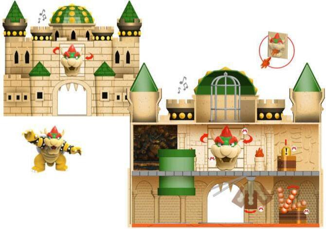 Jakks Pacific Nintendo Super Mario Bowser Kasteel Speelset, 6,5 cm