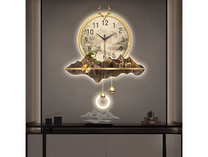 Horloge murale LED minimaliste pour salon, horloge de restaurant, peinture murale décorative, horloge murale à suspendre