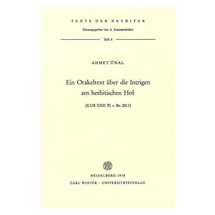 Winter Ein Orakeltext über die Intrigen am hethitischen Hof (Deutsch, Softcover, Ahmet Ünal) (7815208)