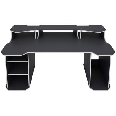 Gamingtisch BYLIVING "MATRIX", schwarz (anthrazit mit aufkleberset, anthrazit, anthrazit), B:180cm H:92,6cm T:85cm, Tische, 180 cm mit Platz für 3 Bildschirme, gratis Aufkleberset