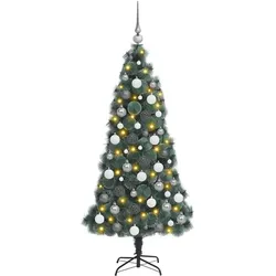 vidaXL, Weihnachtsbaum, Ida (mit LEDs und lilafarbenen Bällen) (180 cm)