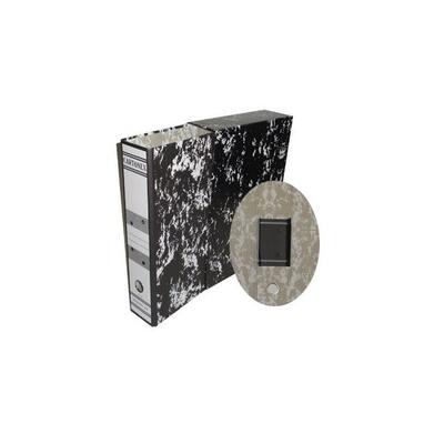 CARTONEX Folder+Box AZ L76 340x240 Marmoriert Schwarz Pack 25 Stück Almaço