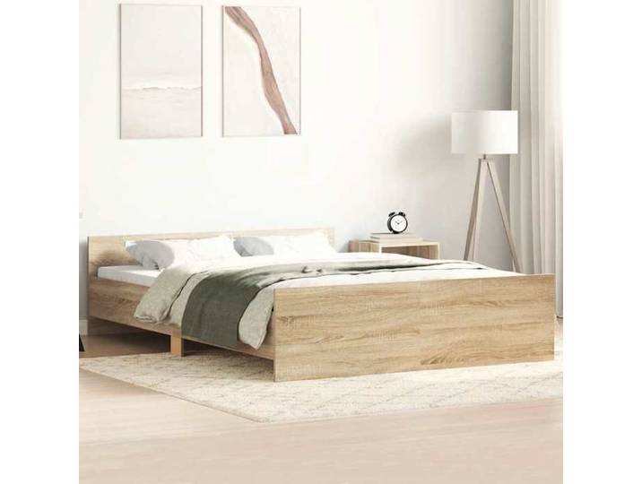 Cadre de lit sans matelas chêne sonoma 140x200 cm