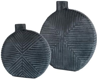 Uttermost Viewpoint Aged Black Vases, Set/2