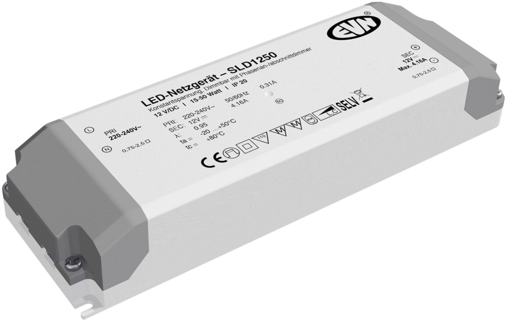 EVN Lichttechnik LED-Netzgerät 12V/DC 15-50W IP20 SLD1250 ; evn_lichttechnik)