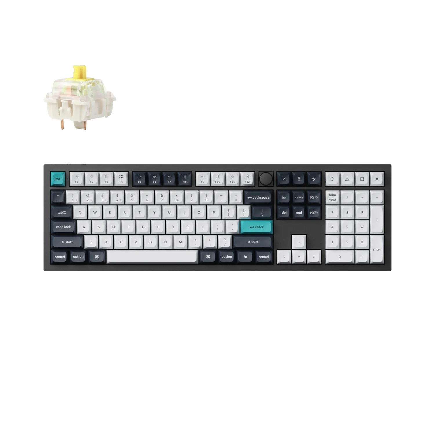 Keychron Q6 Max, Verkabelt & Kabellos, USB + RF Wireless + Bluetooth, Mechanischer Switch, QWERTY, RGB-LED, Schwarz