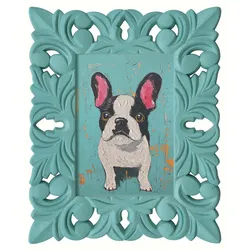 Gemälde BULLY PUPPY (BH 22x27 cm) - türkis - BH 22x27 cm