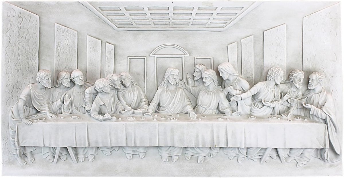 Religieuze muursculptuur Het Laatste Avondmaal - 58 cm - Polyresin