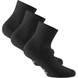 Rohner Basic Unisex Quarter Socken, 3er Pack - Sport Quarter, Baumwollmischung, einfarbig Schwarz / 35-38
