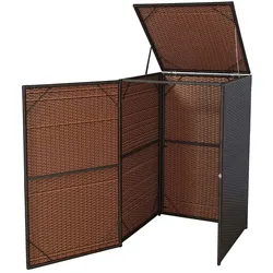 Proregal Mülltonnenverkleidung | HxBxT 110x65x66 cm | Poly-Rattan 120l | Braun | Mülltonnenbox Mülltonnenabdeckung