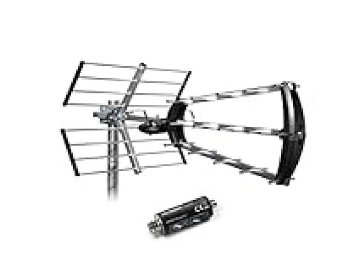 METRONIC 415054 Antenne d'Extérieur Trinappe 26 DB - Filtre 5G 694 MHz, Récéption TV TNT Signaux DVB-T / T2 - Montage Toit ou Combles - Compatible 4K UHD - Gris