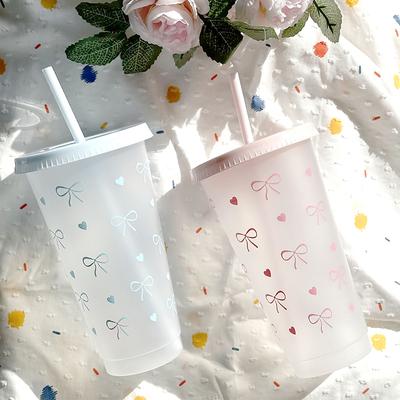 Universal Stock Kawaii Water Bottle Cute Water Bottle With Straw Lid Aesthetic Tumbler Kawaii Water Bottle Cute Water Bottle With Straw Lid Aesthetic Tumbler