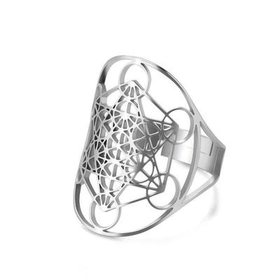 Ring 'Metatron' Edelstahl offen verstellbar